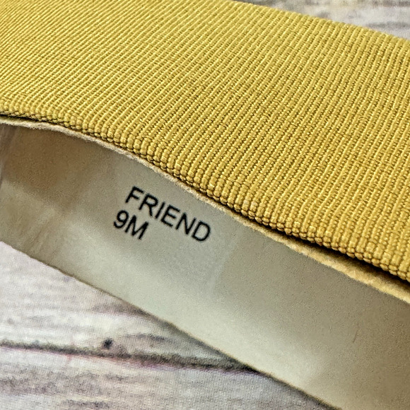 Isaac Mizrahi Highline United Womens Yellow Suede Leather Cork Wedge Sandals 9M - Picture 8 of 9